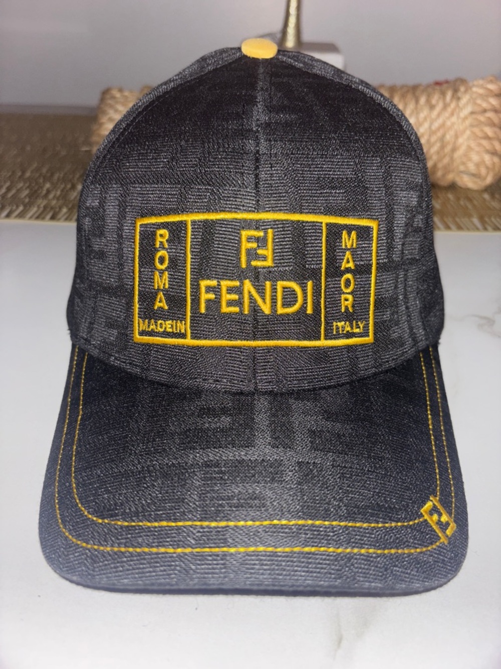 FF Black Cap with Yellow Embroidered Logo